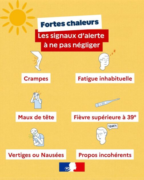 Ce dimanche 12 juillet, maintien de la vigilance JAUNE canicule