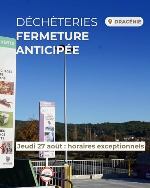 fermeture anticipée des déchèteries août 2026