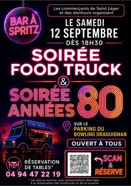 soirée food trucks et années 80 12 septembre 2026