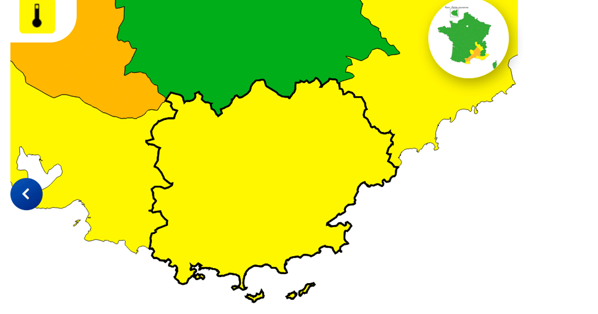 Carte vigilance canicule jaune Var