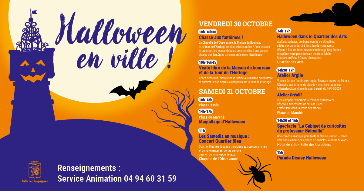 programme halloween 2026 draguignan